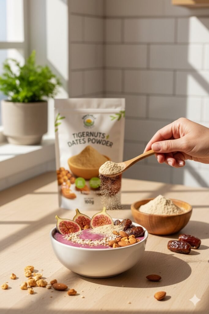 tigernut & dates powder with bitterkola traditional powder