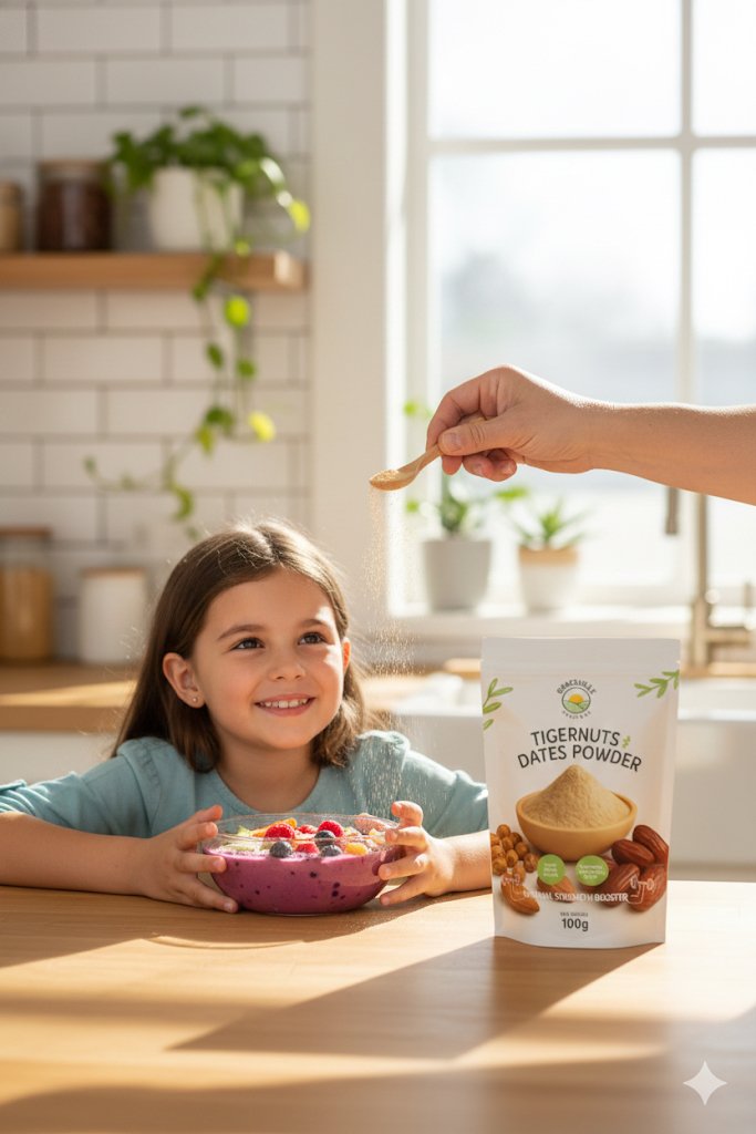 tigernut & dates powder with bitterkola traditional powder